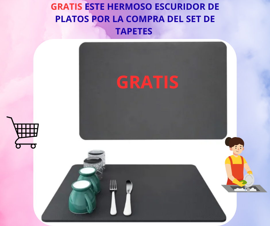🎁Alfombras antideslizantes y súper absorbentes + gratis alfombra escurridor de cocina💧