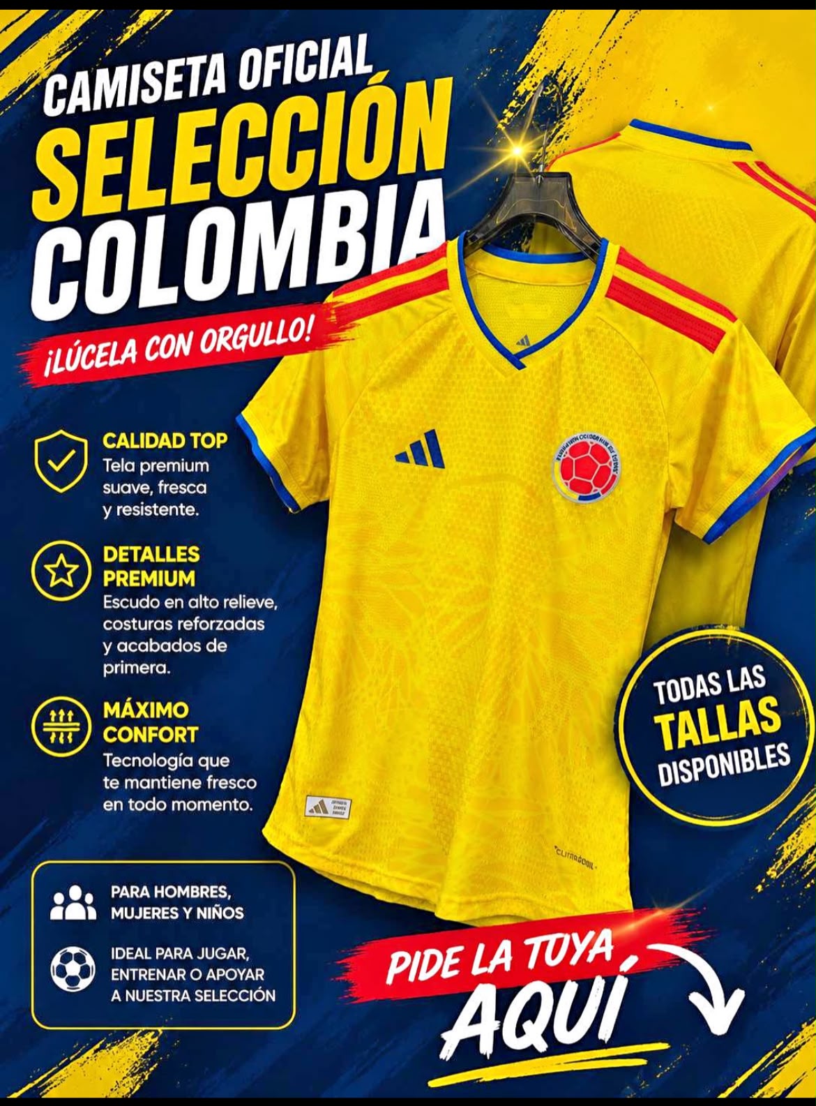 CAMISETA PREMIUM🔥COLOMBIA MUNDIAL 2026🏆