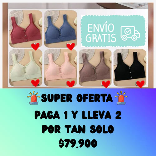 👑Sujetador apertura frontal con botones importados 👑